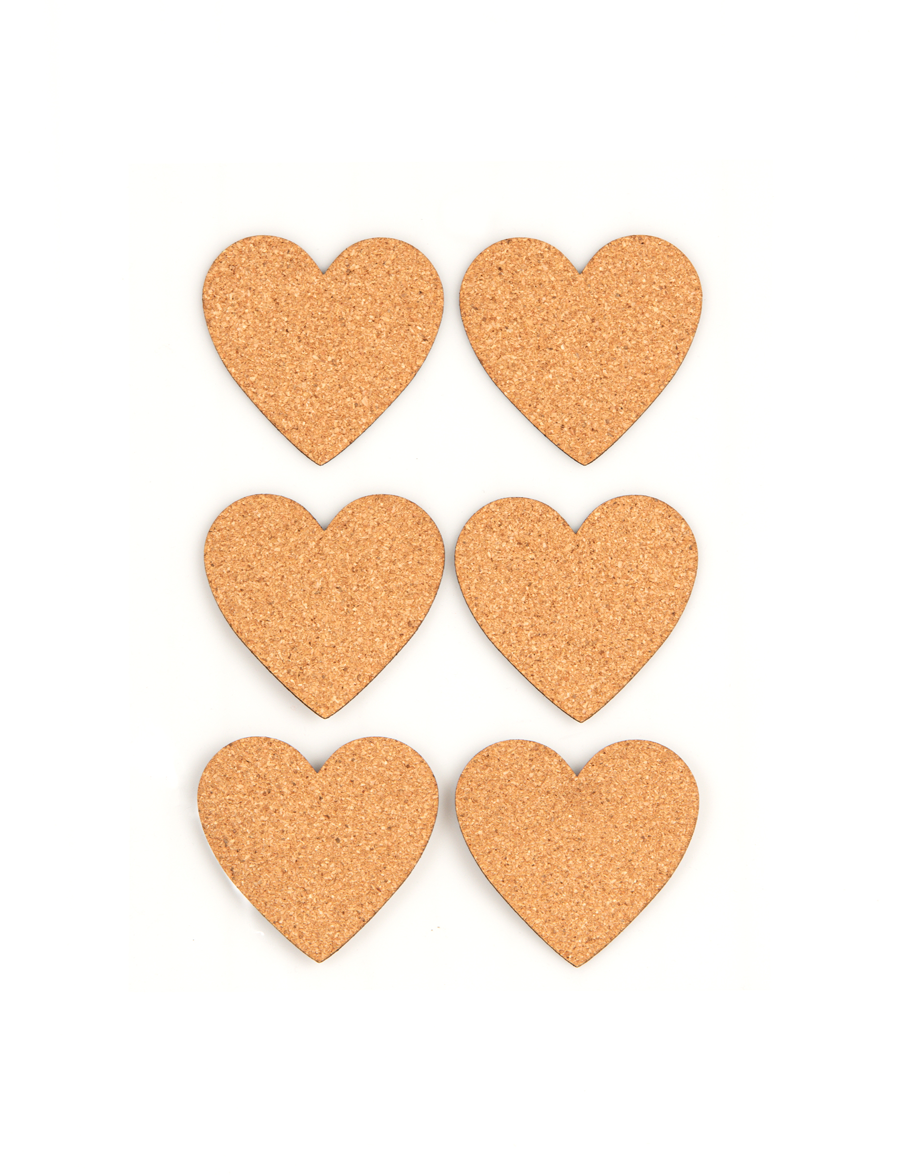 6 Kork-Herzaufkleber 7,5 x 4,5 cm für Hochzeiten 6 Kork-Herzaufkleber 7,5 x 4,5 cm für Hochzeiten von CHAKS