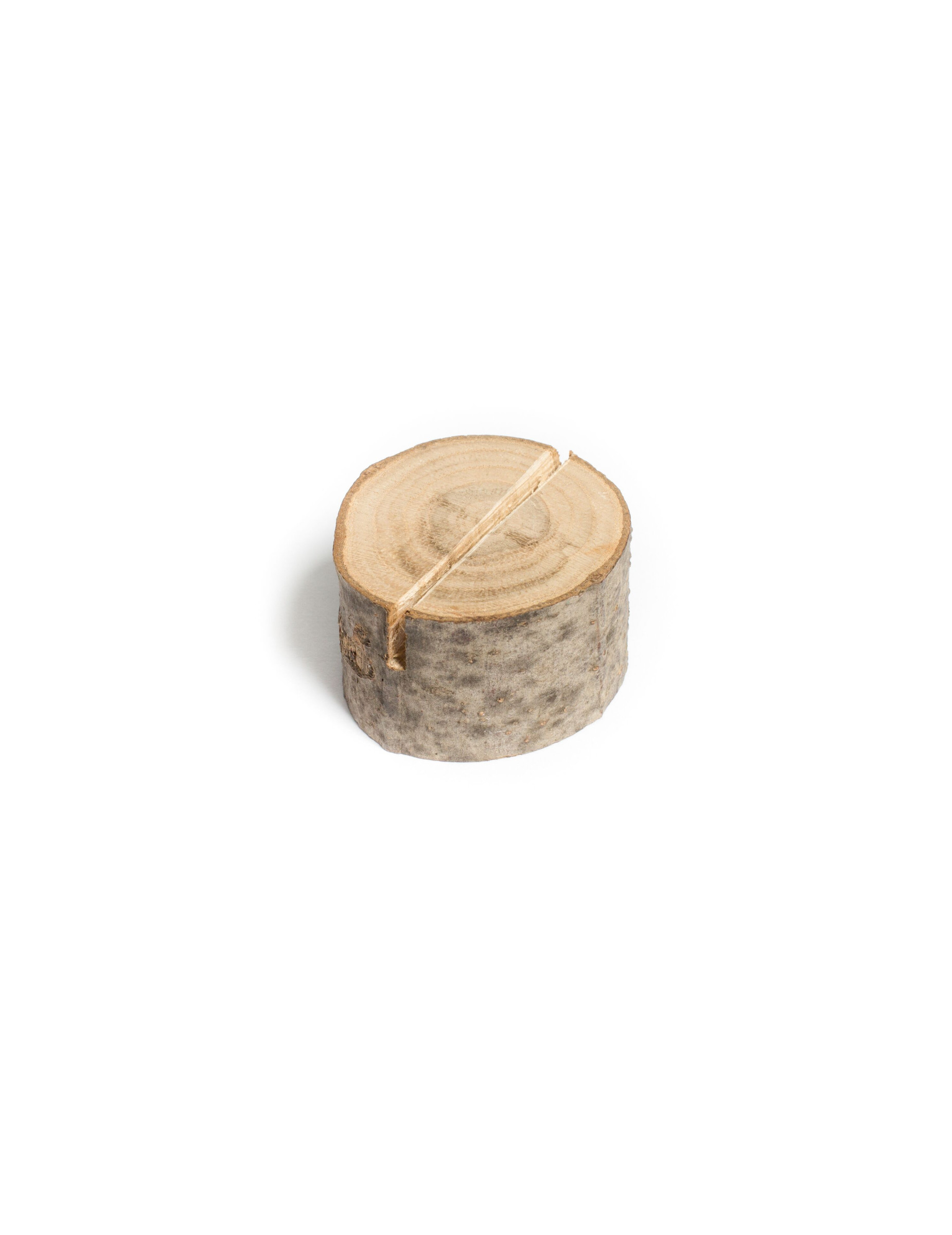 9 rustikale Platzkartenhalter aus Holz-Baumscheiben 2-4 cm von CHAKS