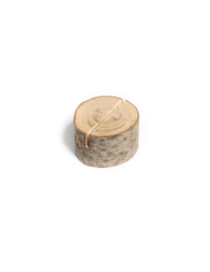 9 rustikale Platzkartenhalter aus Holz-Baumscheiben 2-4 cm von CHAKS