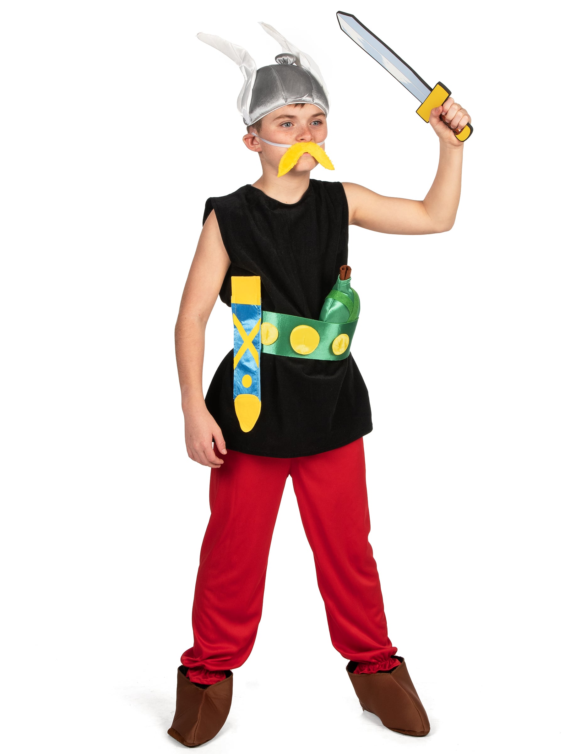 Asterix-Lizenzkostüm für Kinder Gallier-Kinderkostüm schwarz-rot von CHAKS