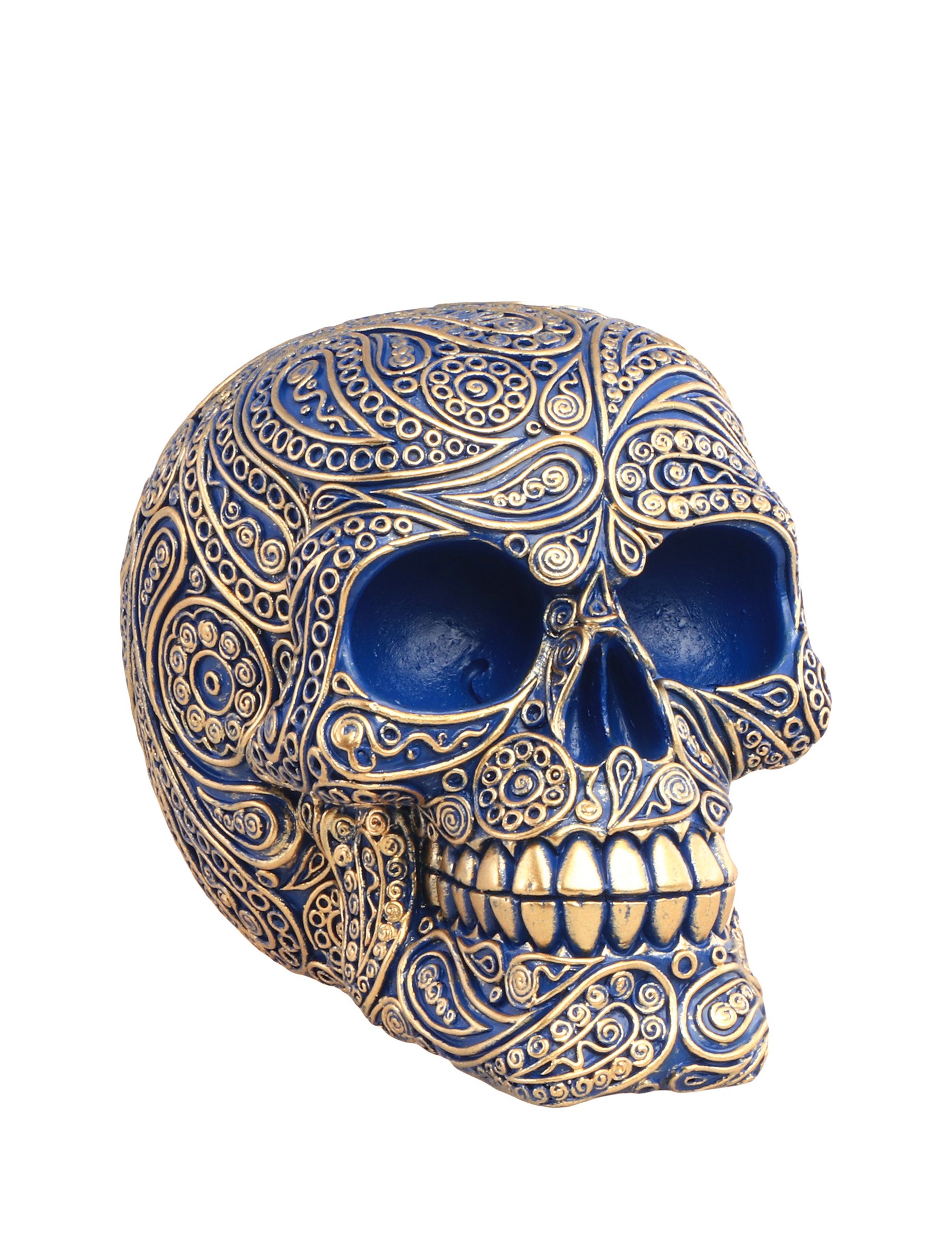 Barock Totenkopf blau aus Harz 11,5cm Barock Totenkopf blau aus Harz 11,5cm von CHAKS