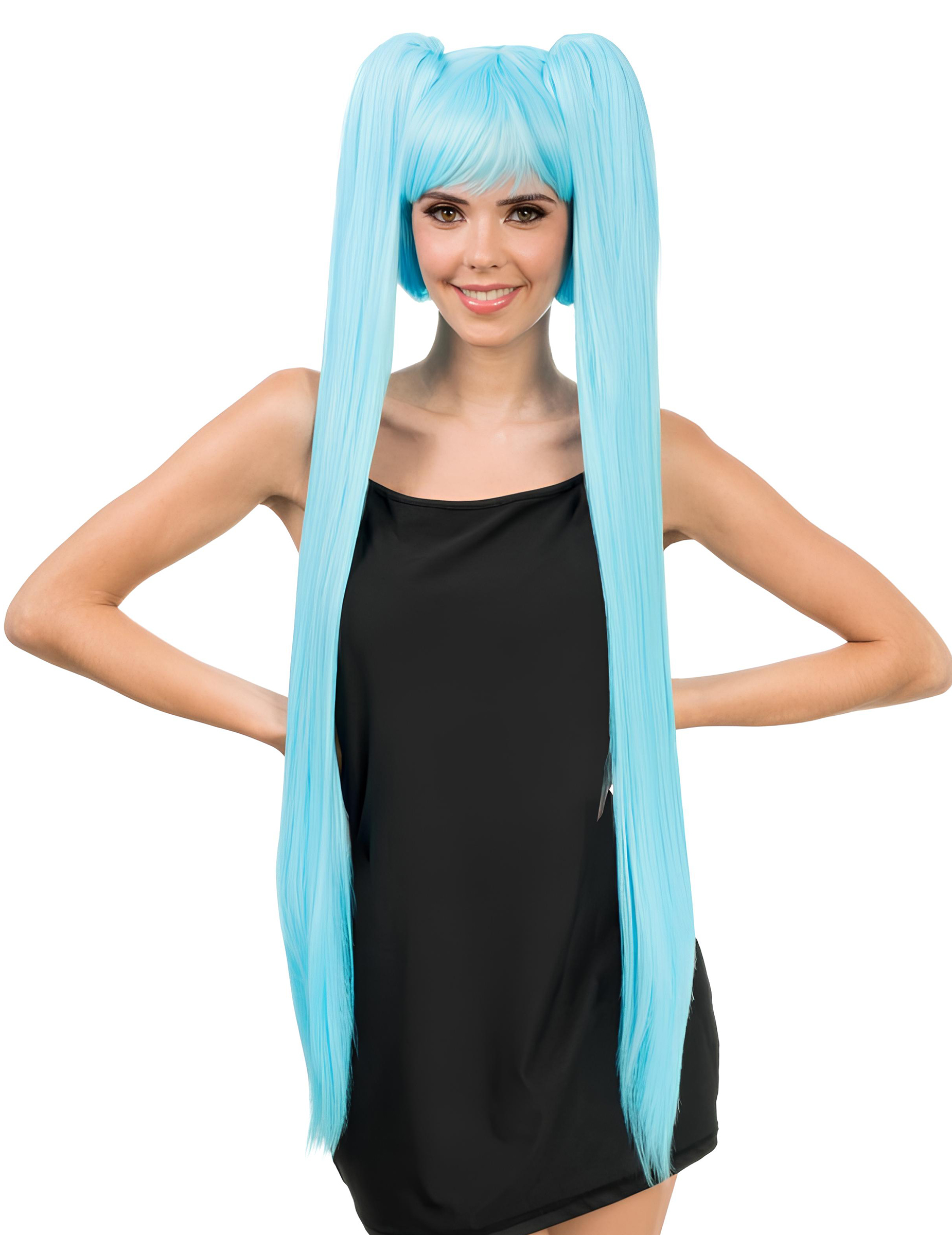 Cosplay-Perücke "Luxe" mit langen blauen Zöpfen für Erwachsene von CHAKS