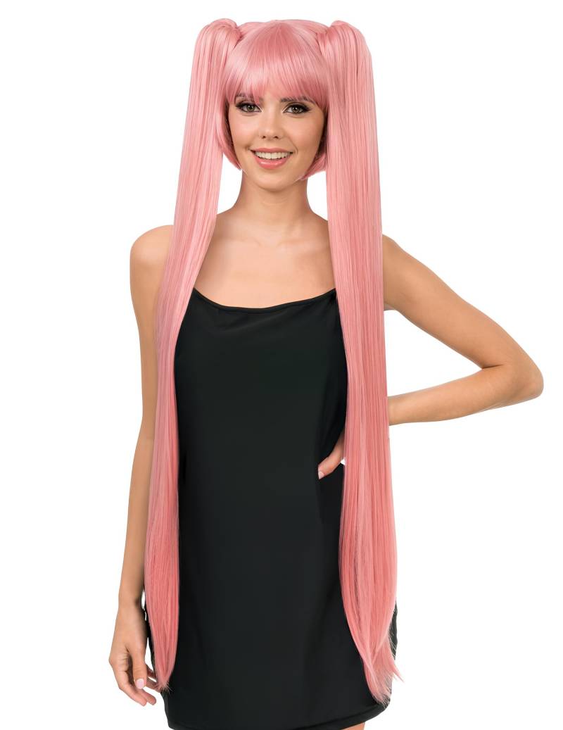 Cosplay-Perücke Zöpfe Pastellrosa für Erwachsene Cosplay-Perücke Zöpfe Pastellrosa für Erwachsene von CHAKS