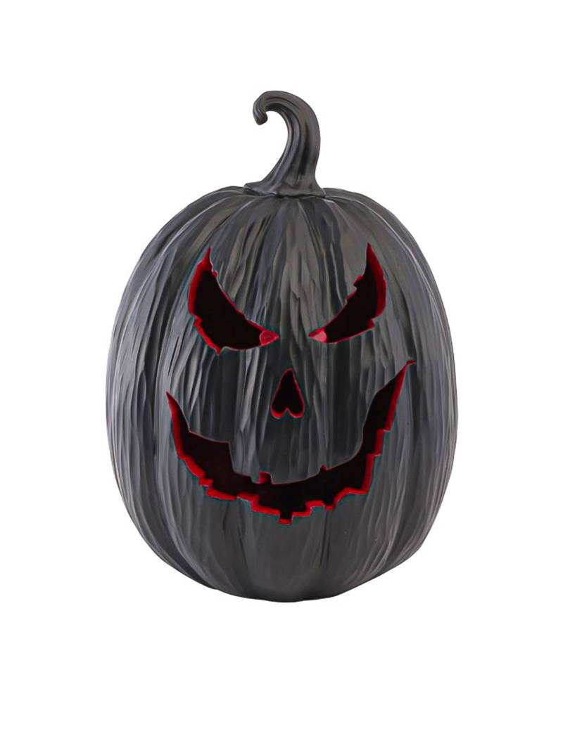 Dekorative Dämonen-Kürbis-Figur aus Harz Schwarz-Rot mit LED 21x21x29cm Dekorative Dämonen-Kürbis-Figur aus Harz Schwarz-Rot mit LED 21x21x29cm von CHAKS