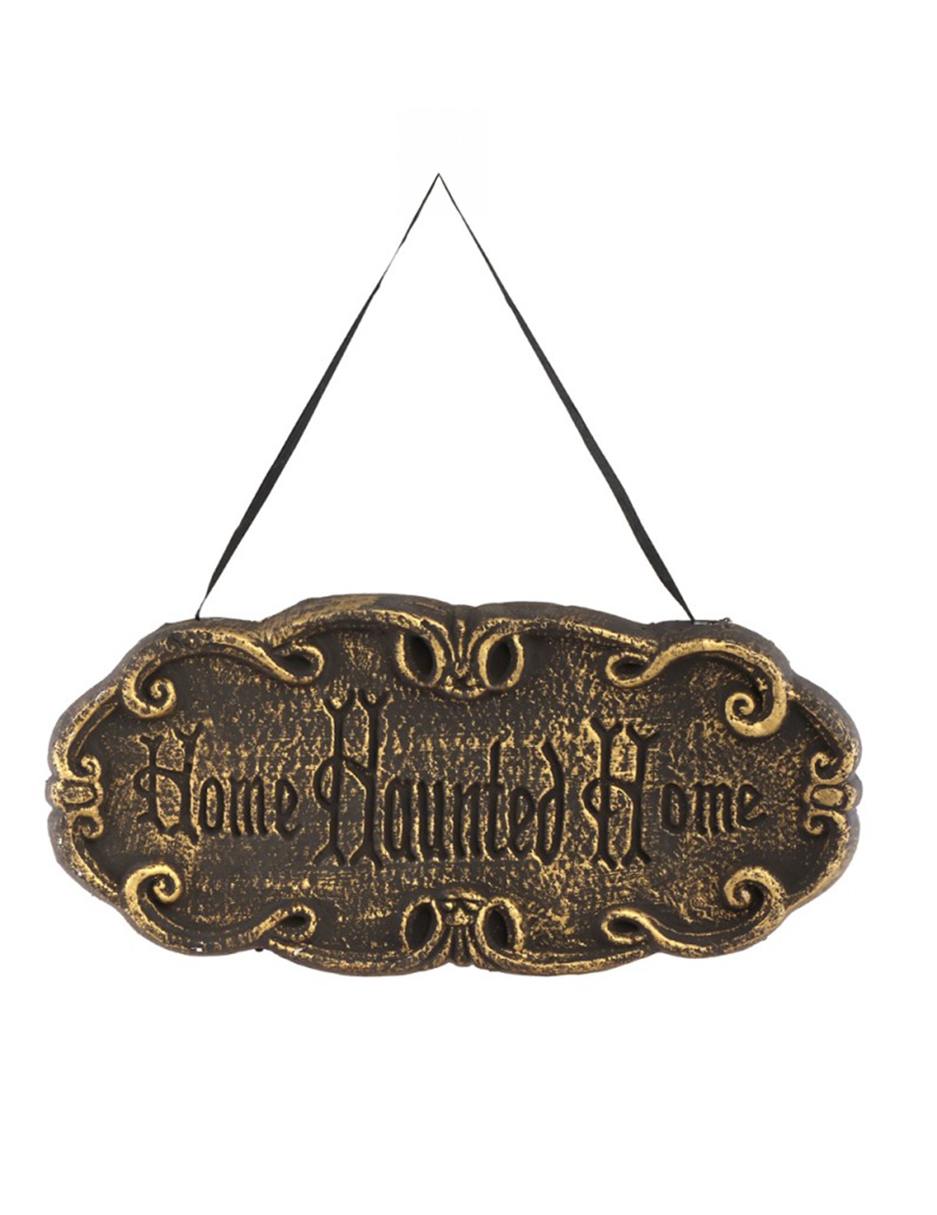 Dekoschild Spukhaus schwarz braun 43 cm x 20 cm von CHAKS