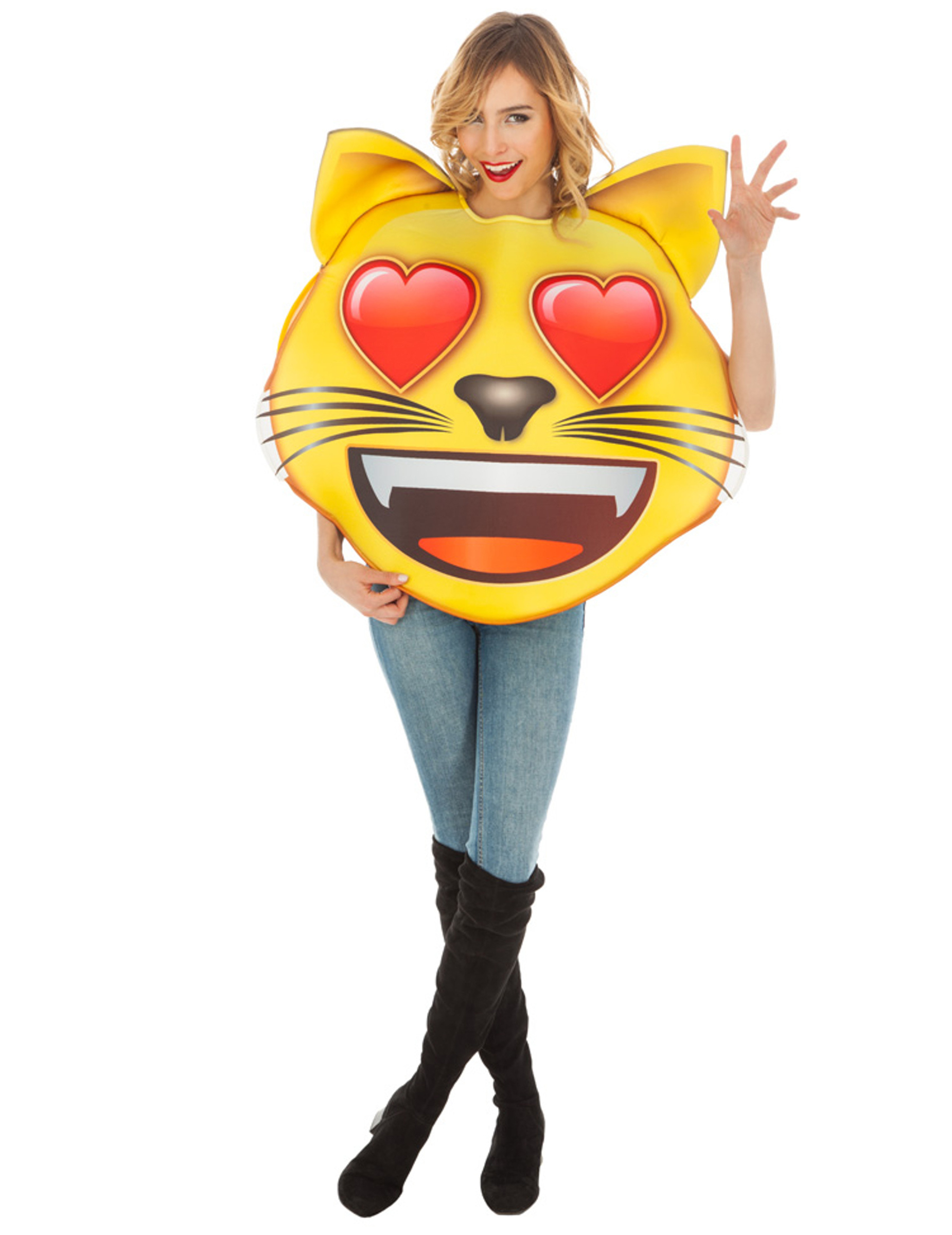 Emoji-Katzenkostüm mit Herzaugen Faschingskostüm gelb-rot Emoji-Katzenkostüm mit Herzaugen Faschingskostüm gelb-rot von CHAKS
