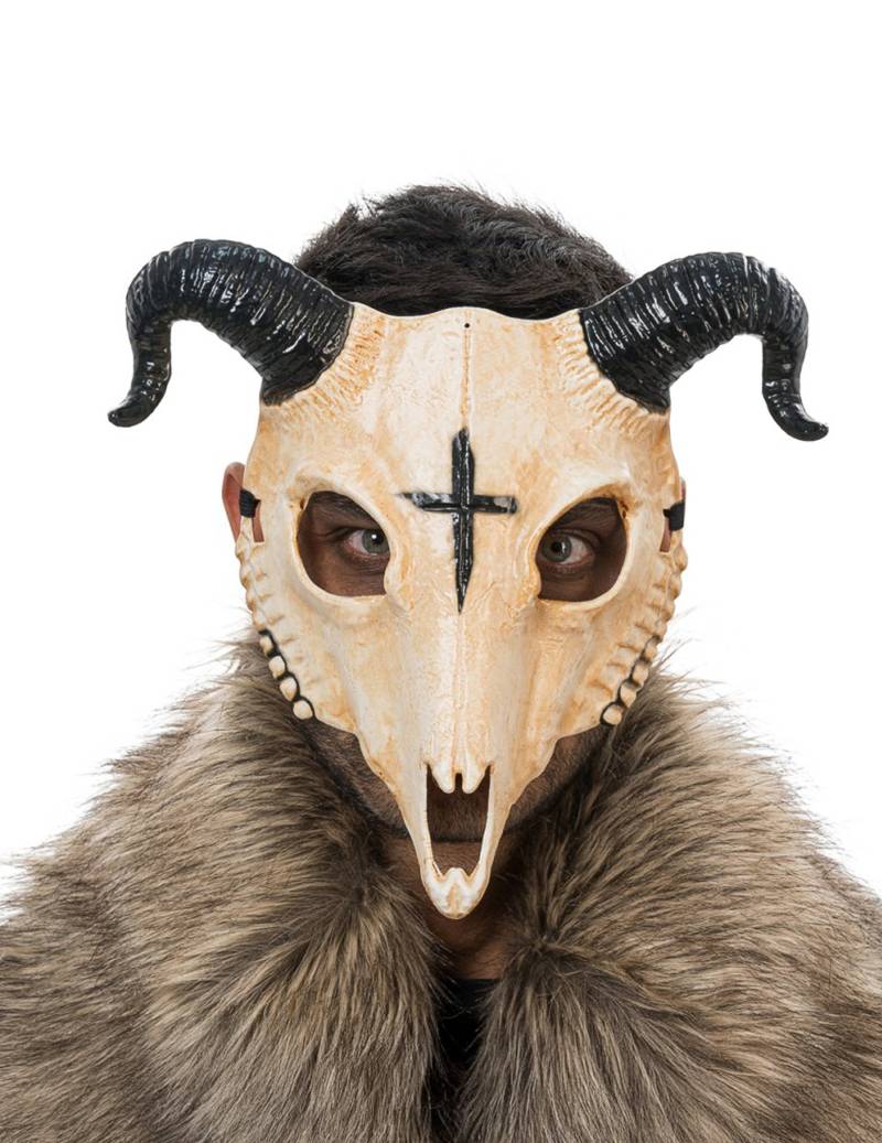 Erwachsenen Maske - skelettartiger Dämon mit weißen Hörnern Erwachsenen Maske - skelettartiger Dämon mit weißen Hörnern von CHAKS