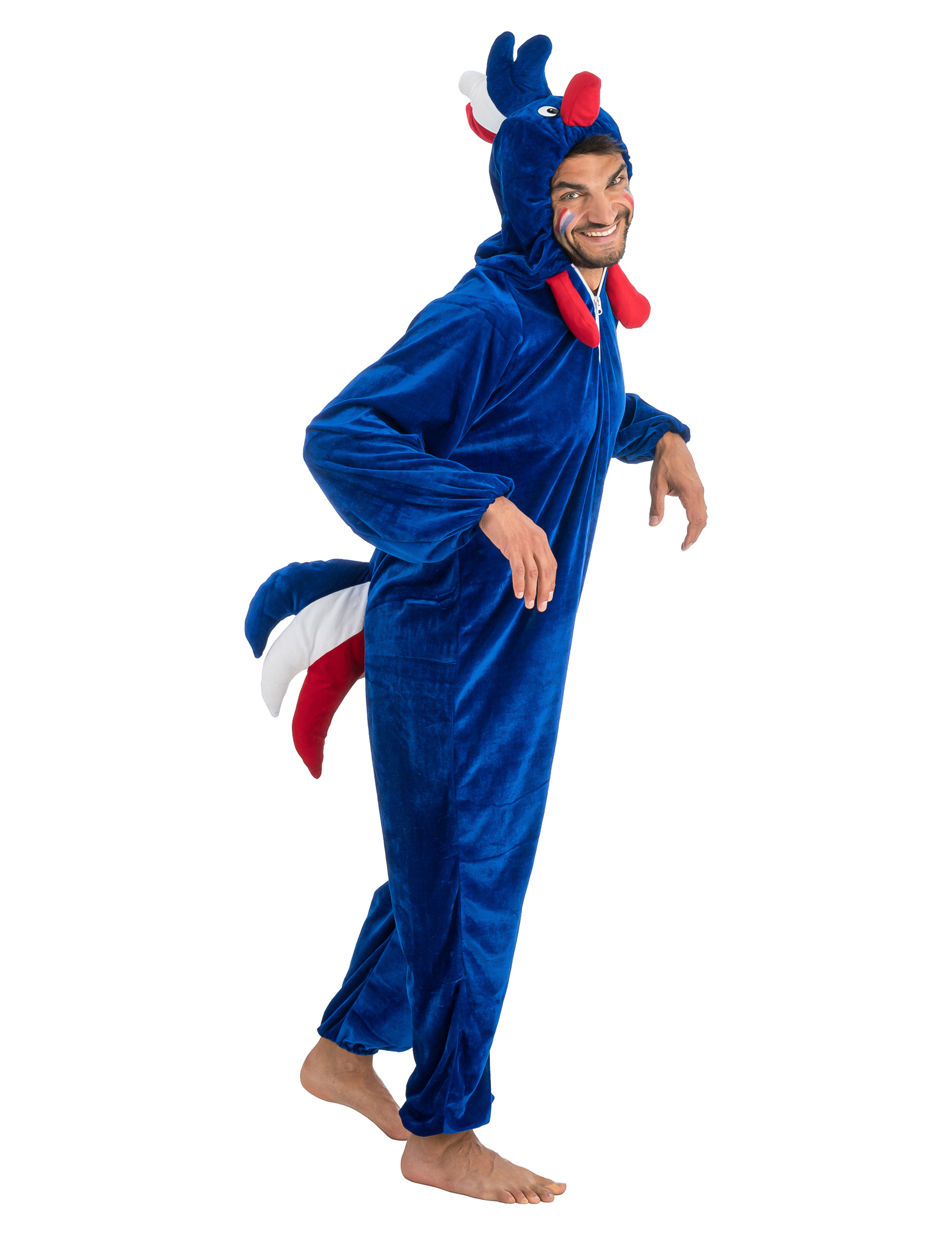 Hahn Kostüm Fankostüm Frankreich blau von CHAKS