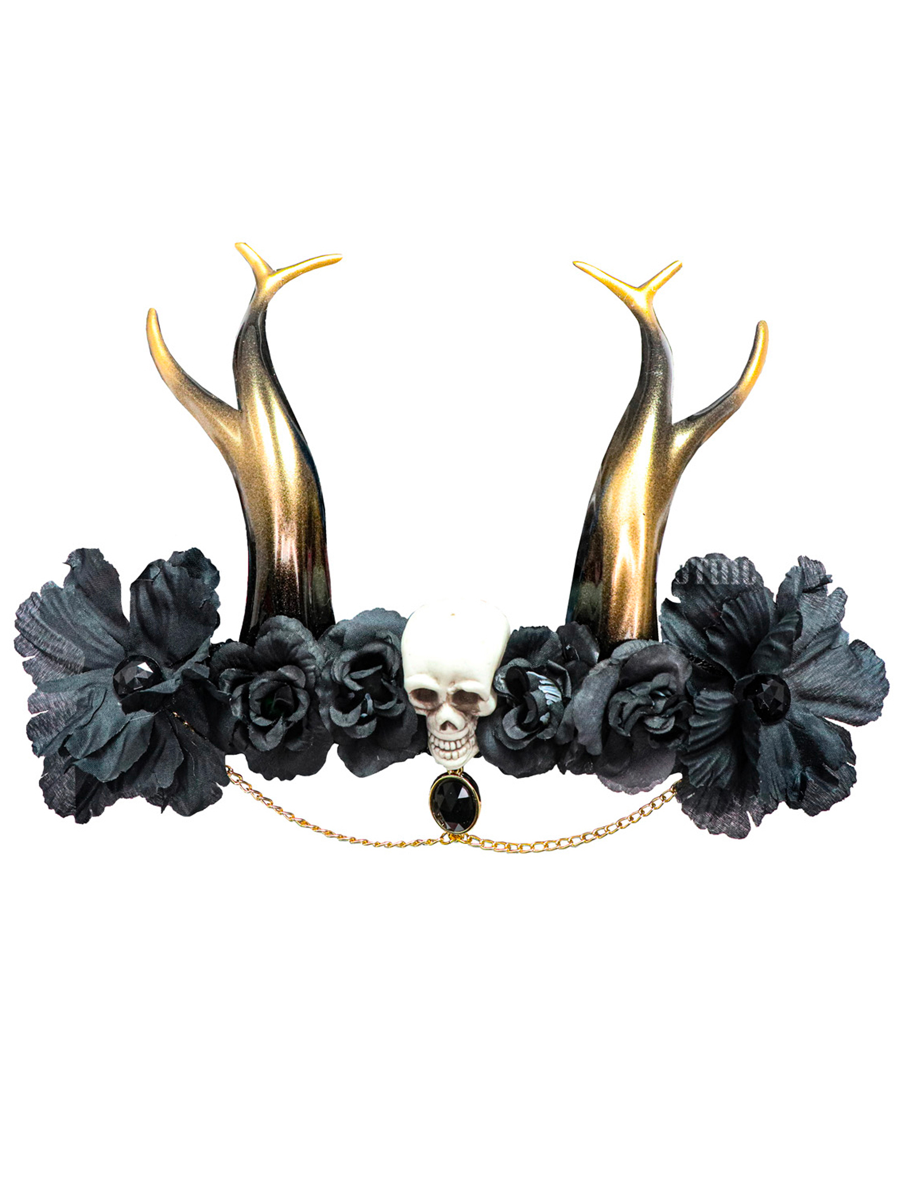 Halloween-Haarschmuck mit Hörnern schwarz-gold Halloween-Haarschmuck mit Hörnern schwarz-gold von CHAKS