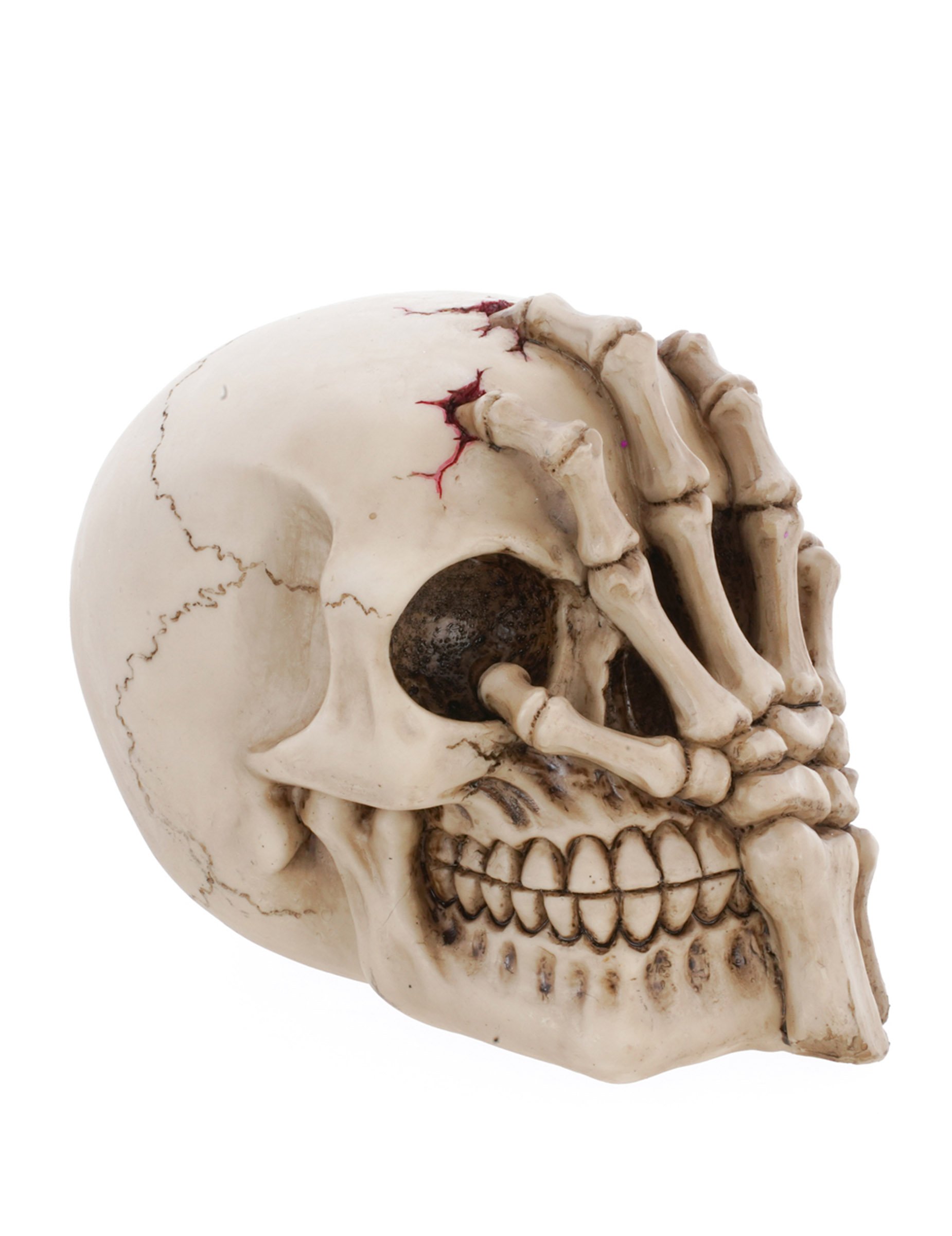 Halloween Totenkopf Dekoration mit Hand 16cm Harz Halloween Totenkopf Dekoration mit Hand 16cm Harz von CHAKS