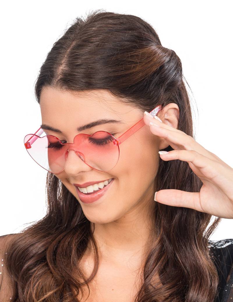 Herzbrille mit rosa getönten Gläsern für Erwachsene von CHAKS