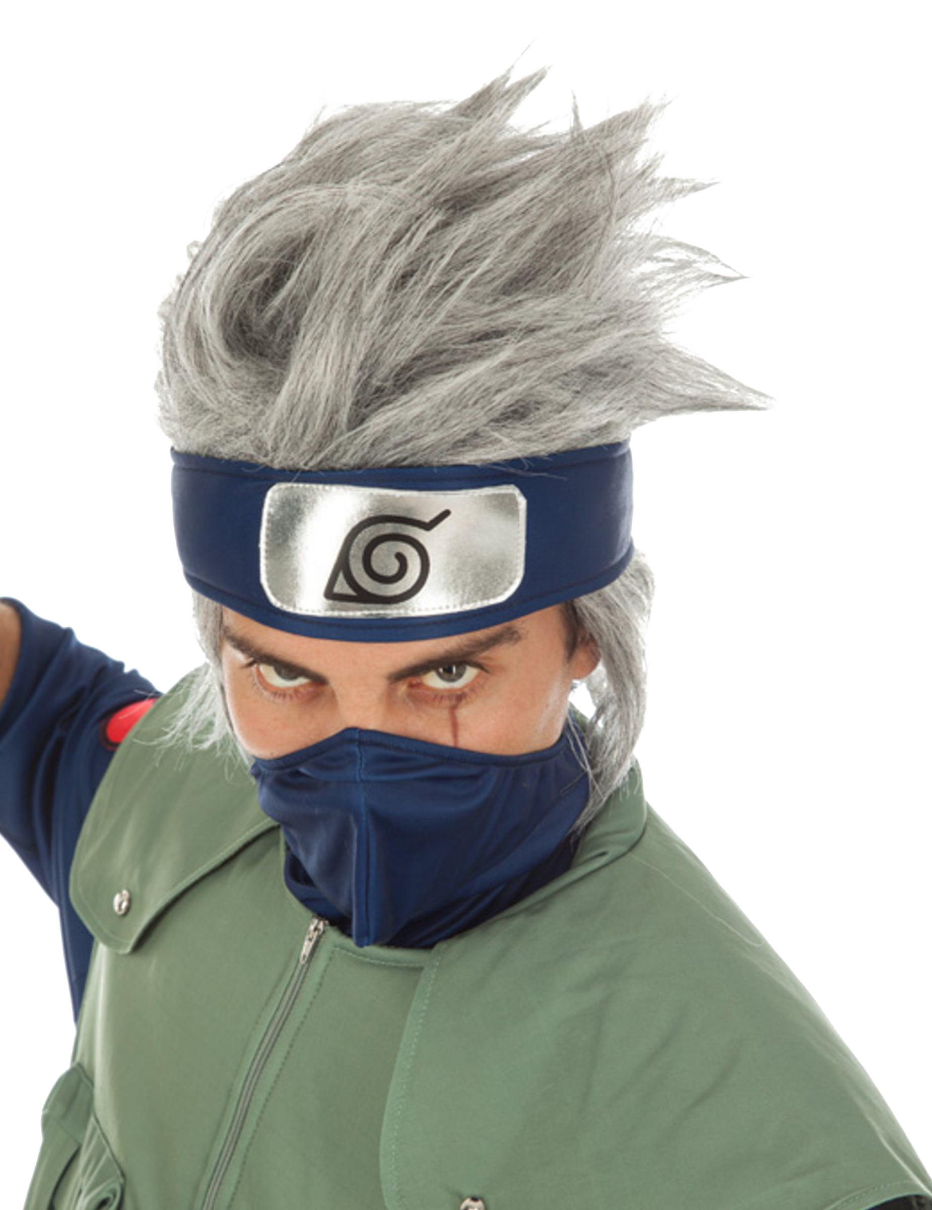Kakashi-Perücke für Erwachsene Naruto-Perücke grau von CHAKS