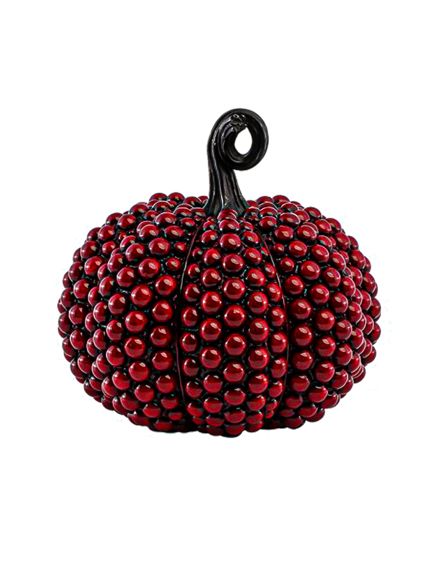 Kleiner Deko-Kürbis aus Harz mit blutroten Perlen 19 cm Kleiner Deko-Kürbis aus Harz mit blutroten Perlen 19 cm von CHAKS