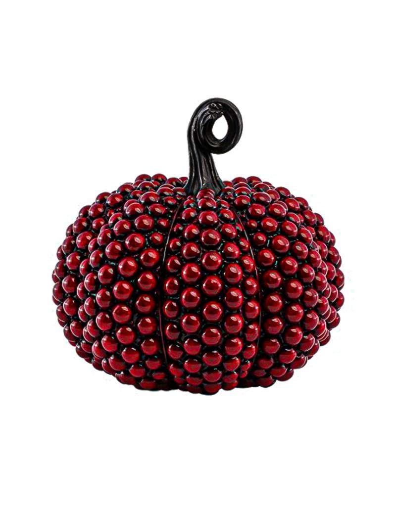 Kleiner Deko-Kürbis aus Harz mit blutroten Perlen 19 cm Kleiner Deko-Kürbis aus Harz mit blutroten Perlen 19 cm von CHAKS