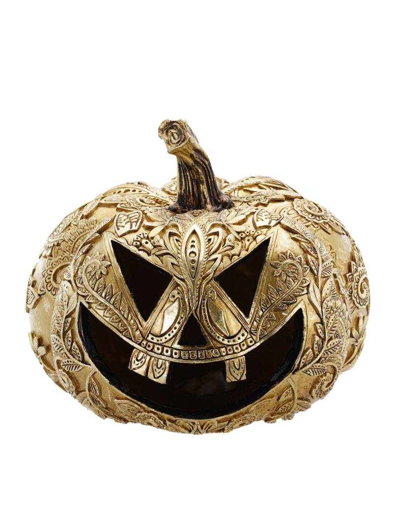 Kürbis aus Kunstharz Gold Barockstil 21 cm Halloween Deko Kürbis aus Kunstharz Gold Barockstil 21 cm Halloween Deko von CHAKS