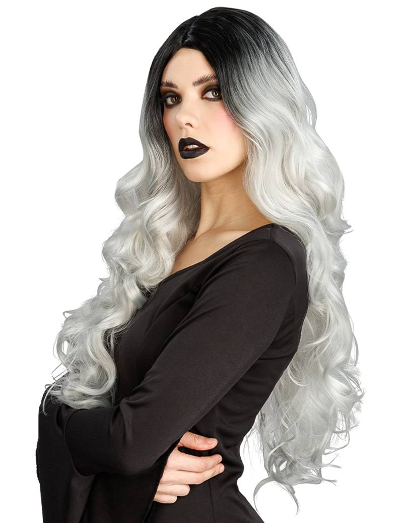 Luxus Ombré Perücke Schwarz-Weiß für Damen Luxus Ombré Perücke Schwarz-Weiß für Damen von CHAKS