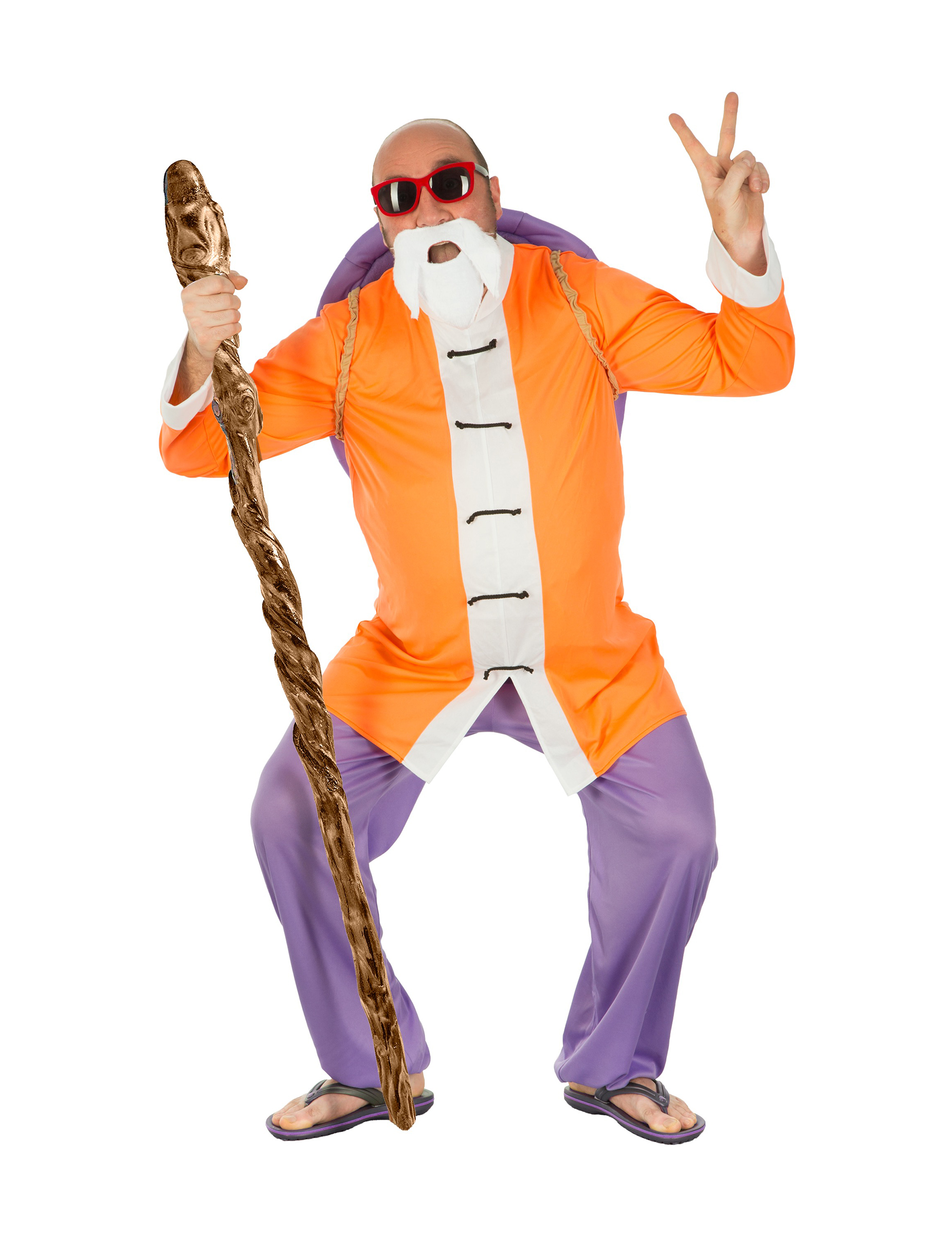 Muten Roshi-Kostüm Dragon Ball-Lizenzkostüm Der Herr der Schildkröten orange-lila Muten Roshi-Kostüm Dragon Ball-Lizenzkostüm Der Herr der Schildkröten orange-lila von CHAKS