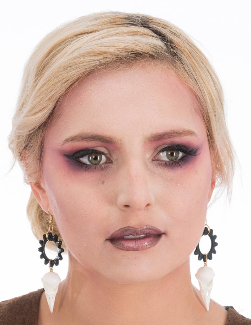 Ohrringe mit Raben Totenkopf Gothic von CHAKS