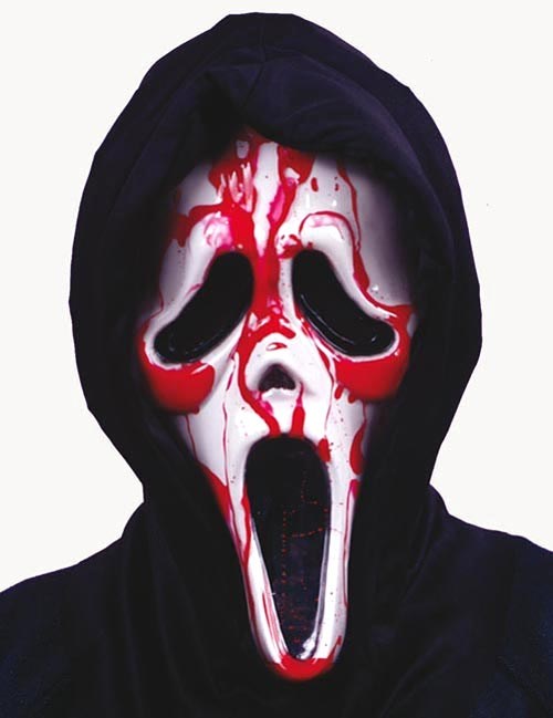 Original Scream Halloween-Maske Ghostface blutend schwarz-weiss-rot von CHAKS
