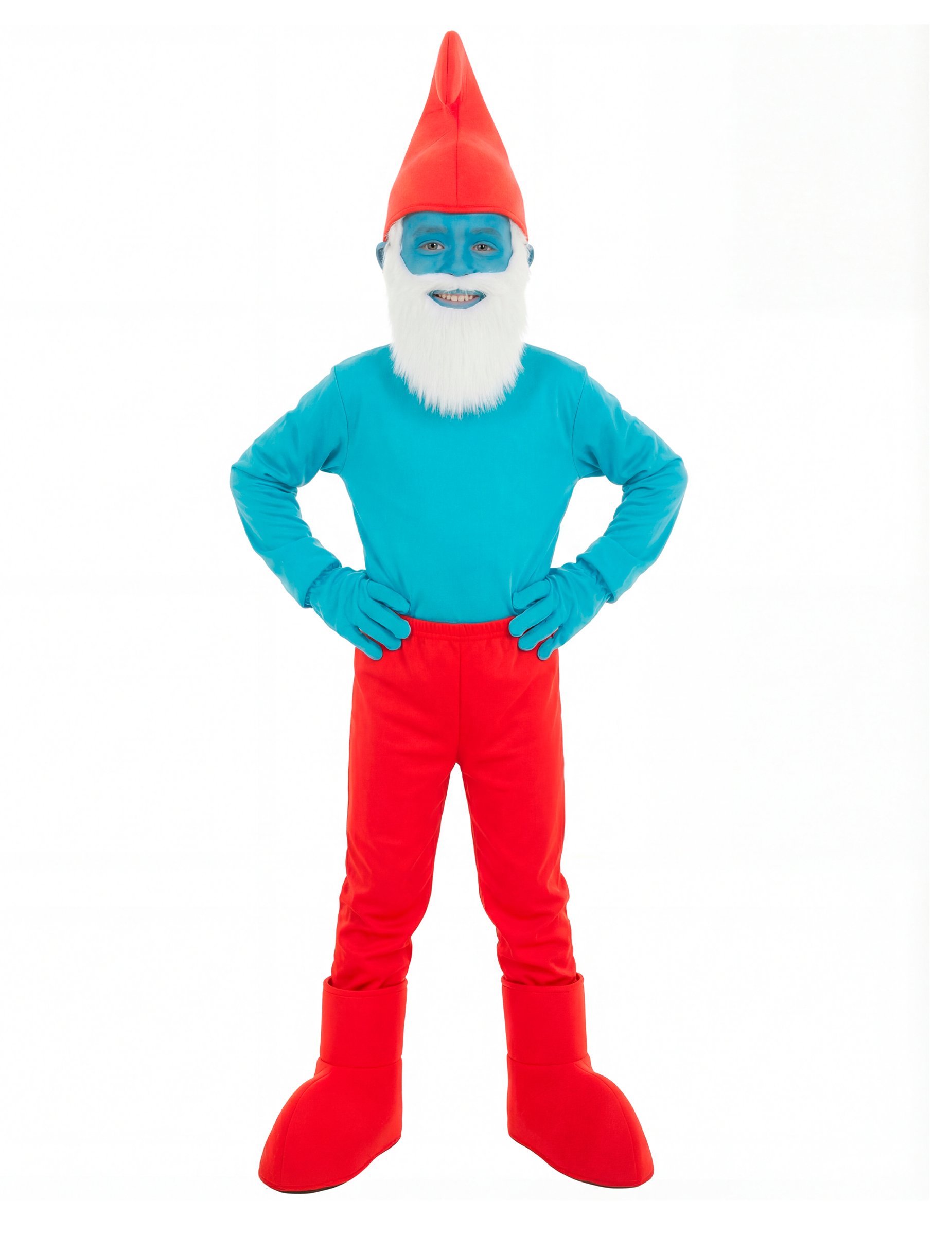 Papa Schlumpf-Kostüm für Kinder Die Schlümpfe blau-rot von CHAKS