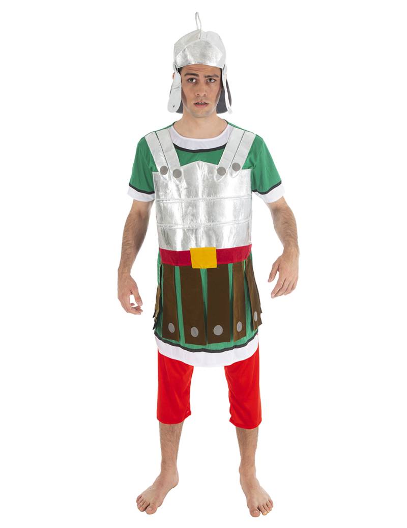 Römischer Krieger Herrenkostüm Asterix und Obelix silber grün von CHAKS