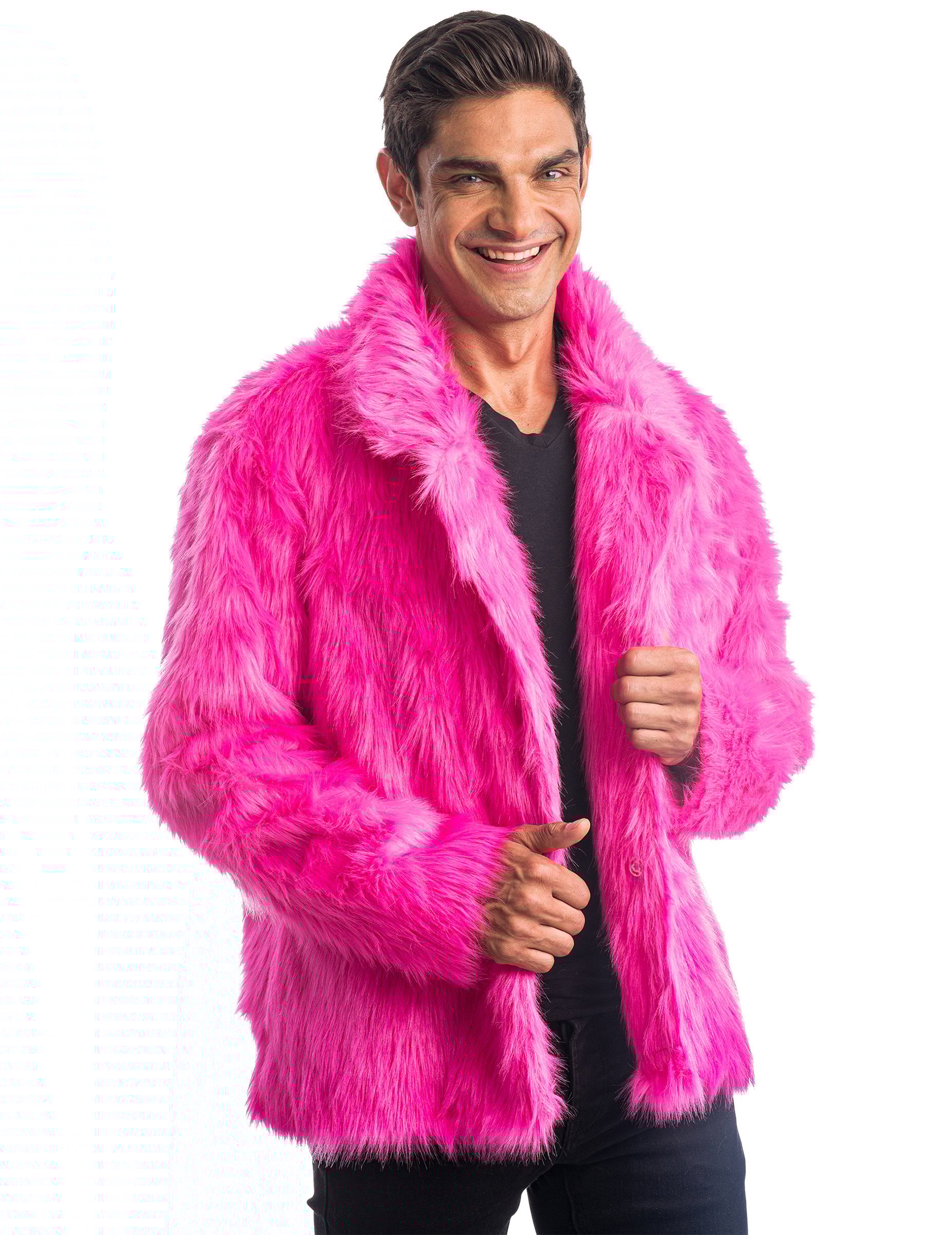 Rosfarbenen Mantel aus Kunstpelz für Erwachsene von CHAKS