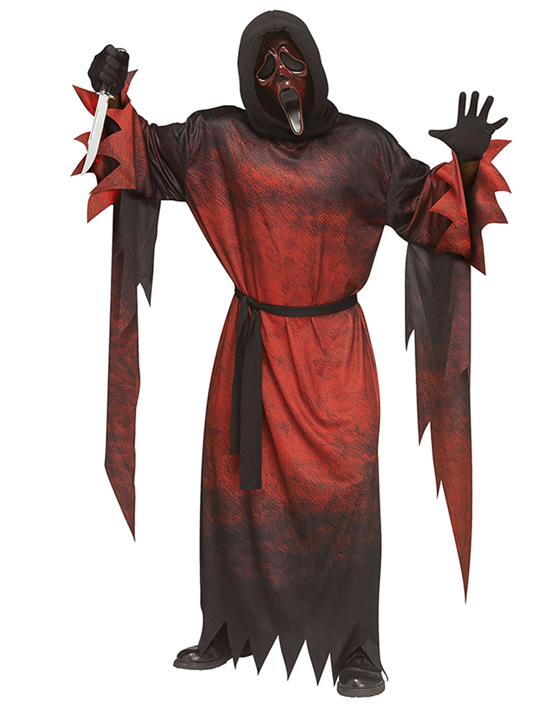 Rotes Scream Kostüm mit Maske für Erwachsene von CHAKS