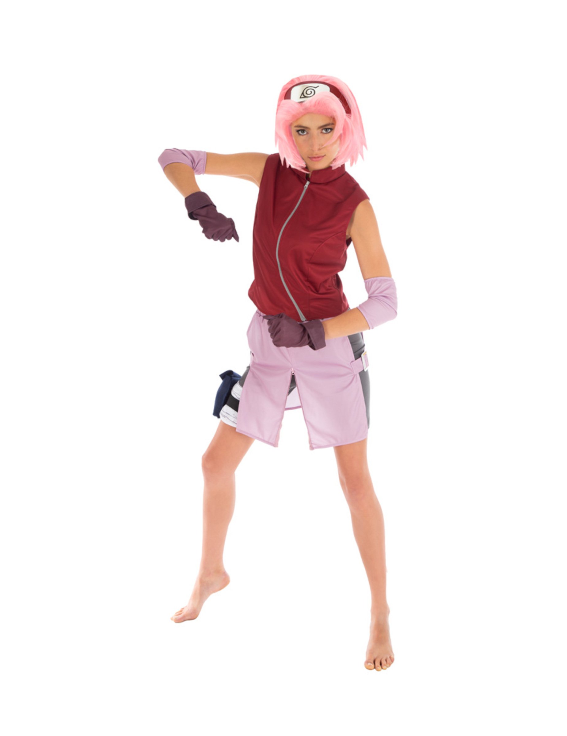 Sakura-Kostüm Naruto-Lizenzkostüm für Damen Anime rosa-rot von CHAKS