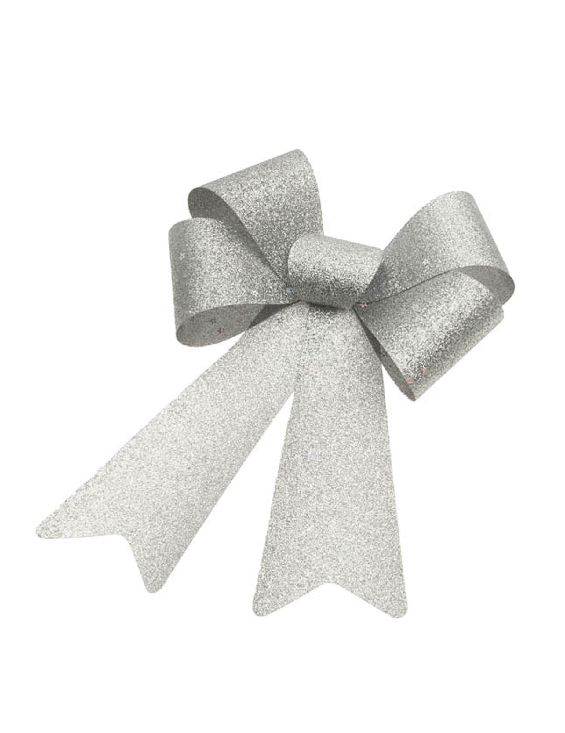 Schleife Silber Glitzer Groß 23 x 40 cm von CHAKS