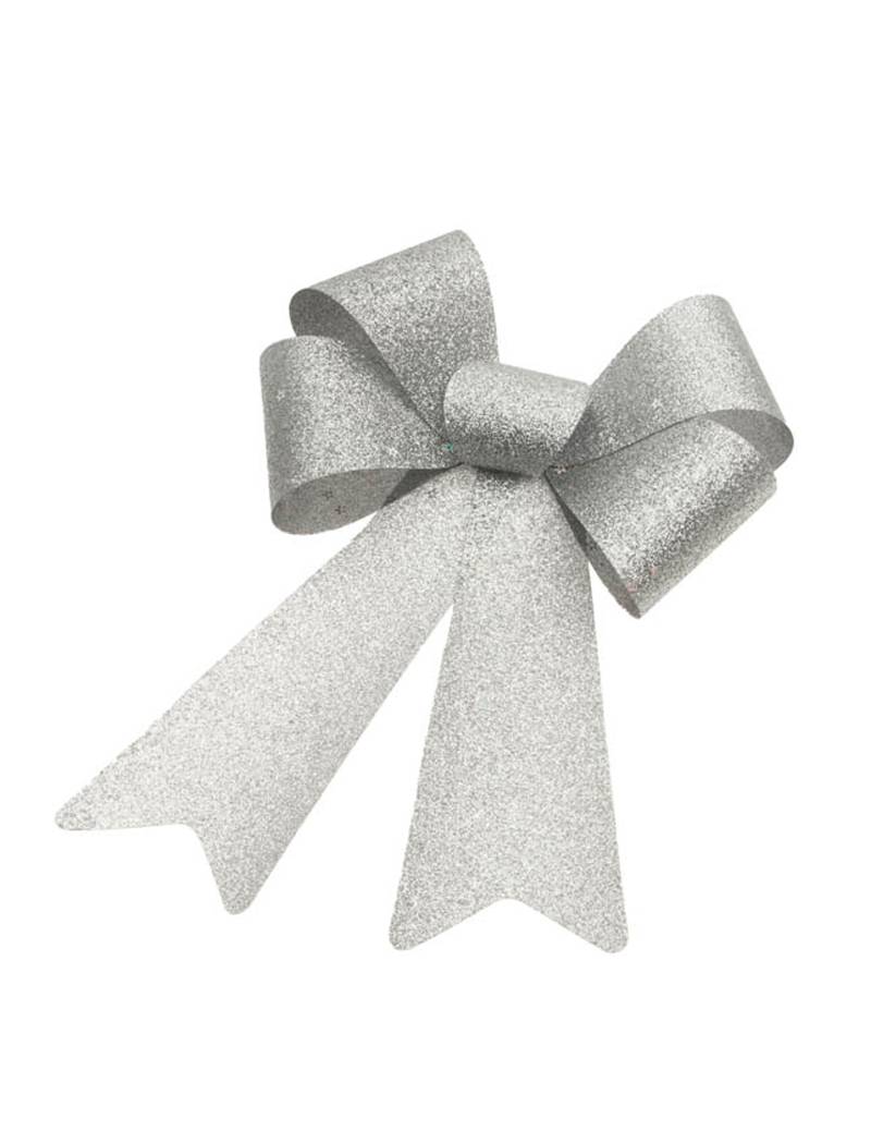 Schleife Silber Glitzer Groß 23 x 40 cm von CHAKS