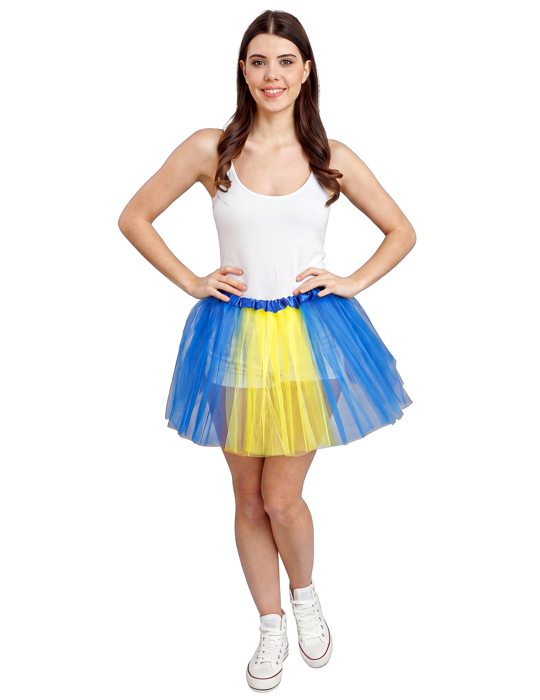 Schweden Fan-Tutu Blau Gelb 39 cm Schweden Fan-Tutu Blau Gelb 39 cm von CHAKS