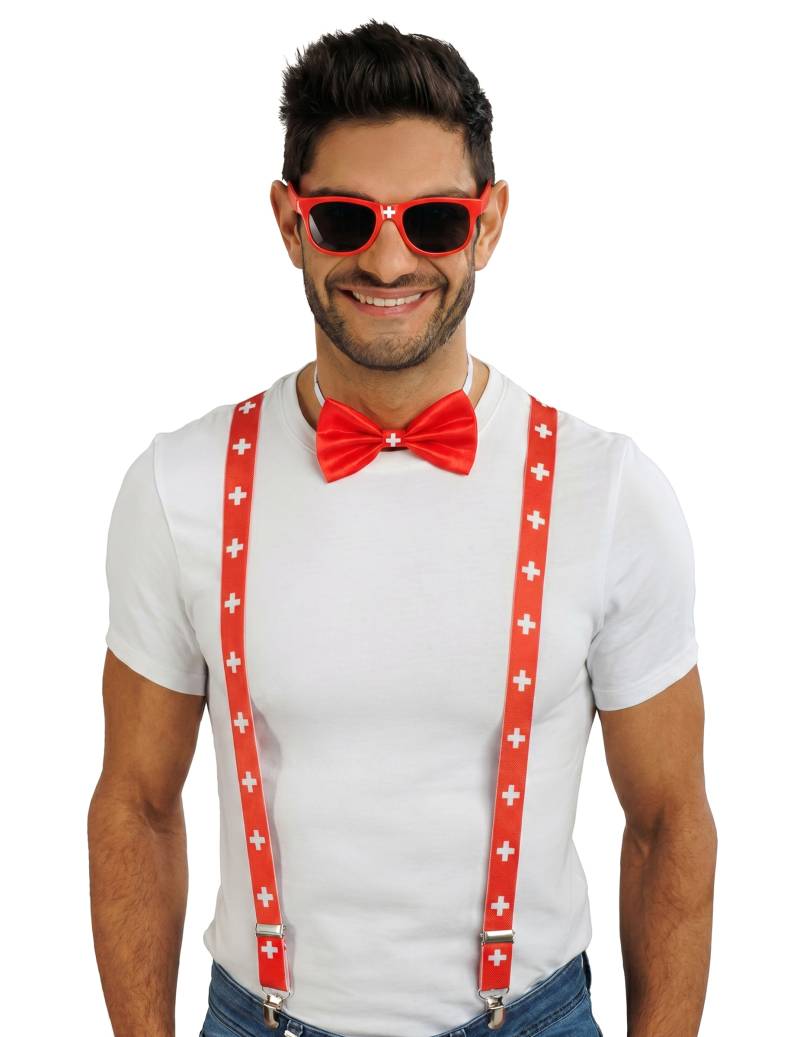 Schweiz Fan-Accessoire-Set für Erwachsene Schweiz Fan-Accessoire-Set für Erwachsene von CHAKS
