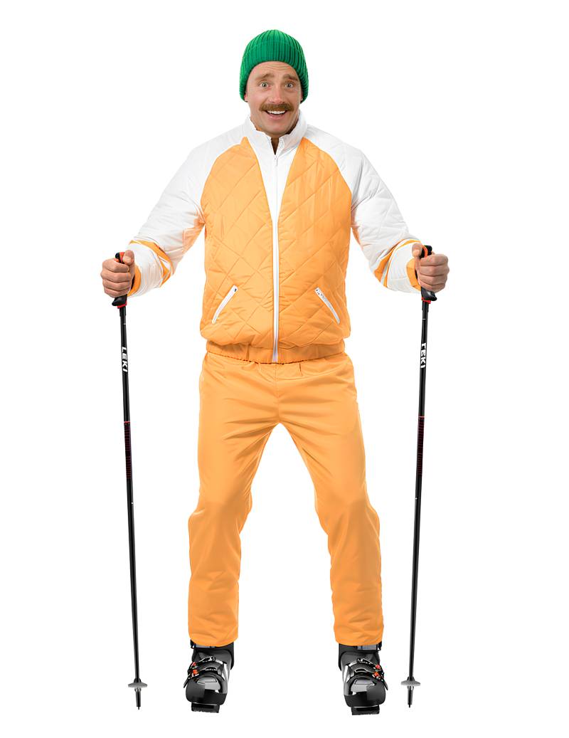 Skikostüm Jean Claude Dusse für Erwachsene orange von CHAKS