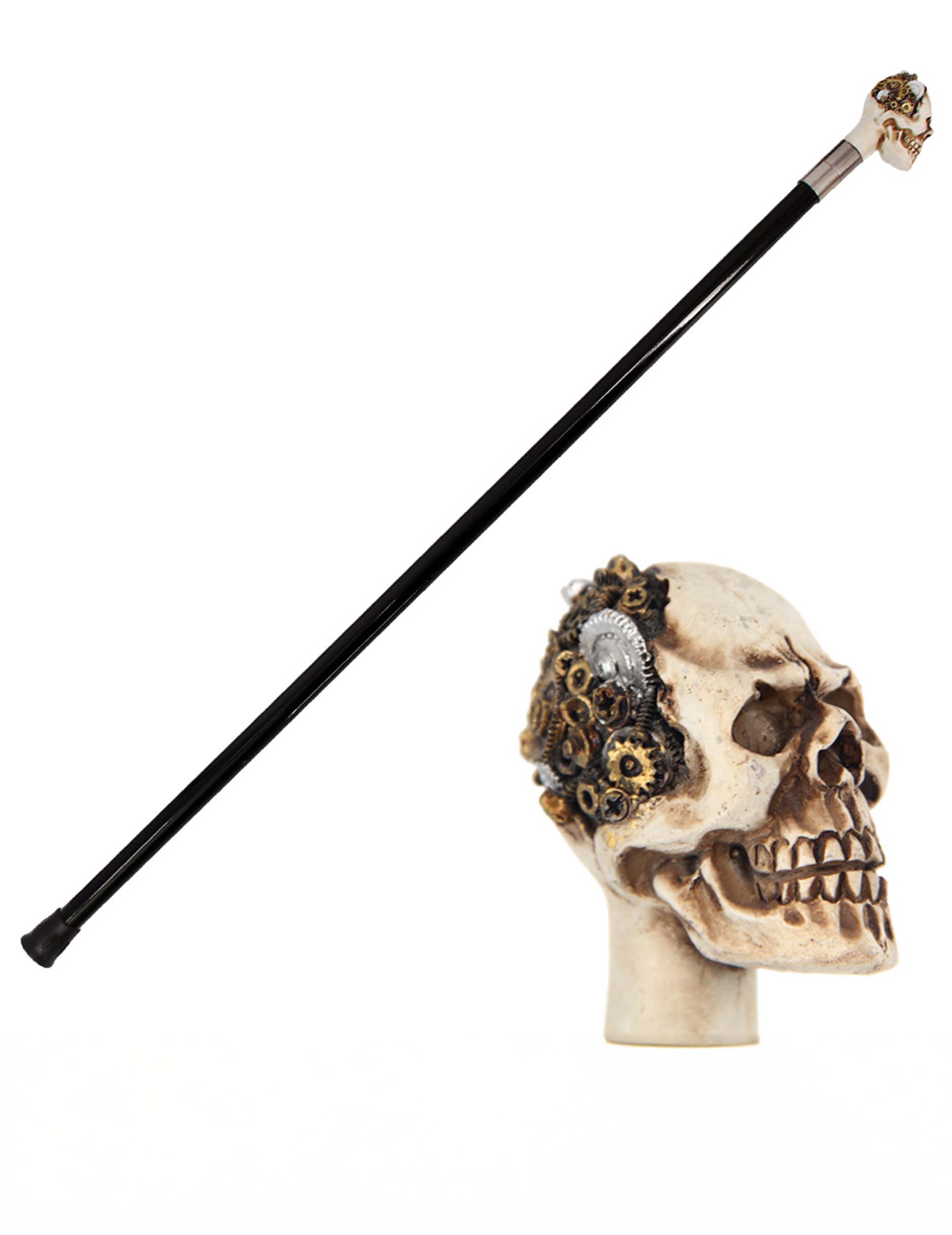Steampunk Spazierstock mit Totenkopf Knauf 93cm Metall Steampunk Spazierstock mit Totenkopf Knauf 93cm Metall von CHAKS