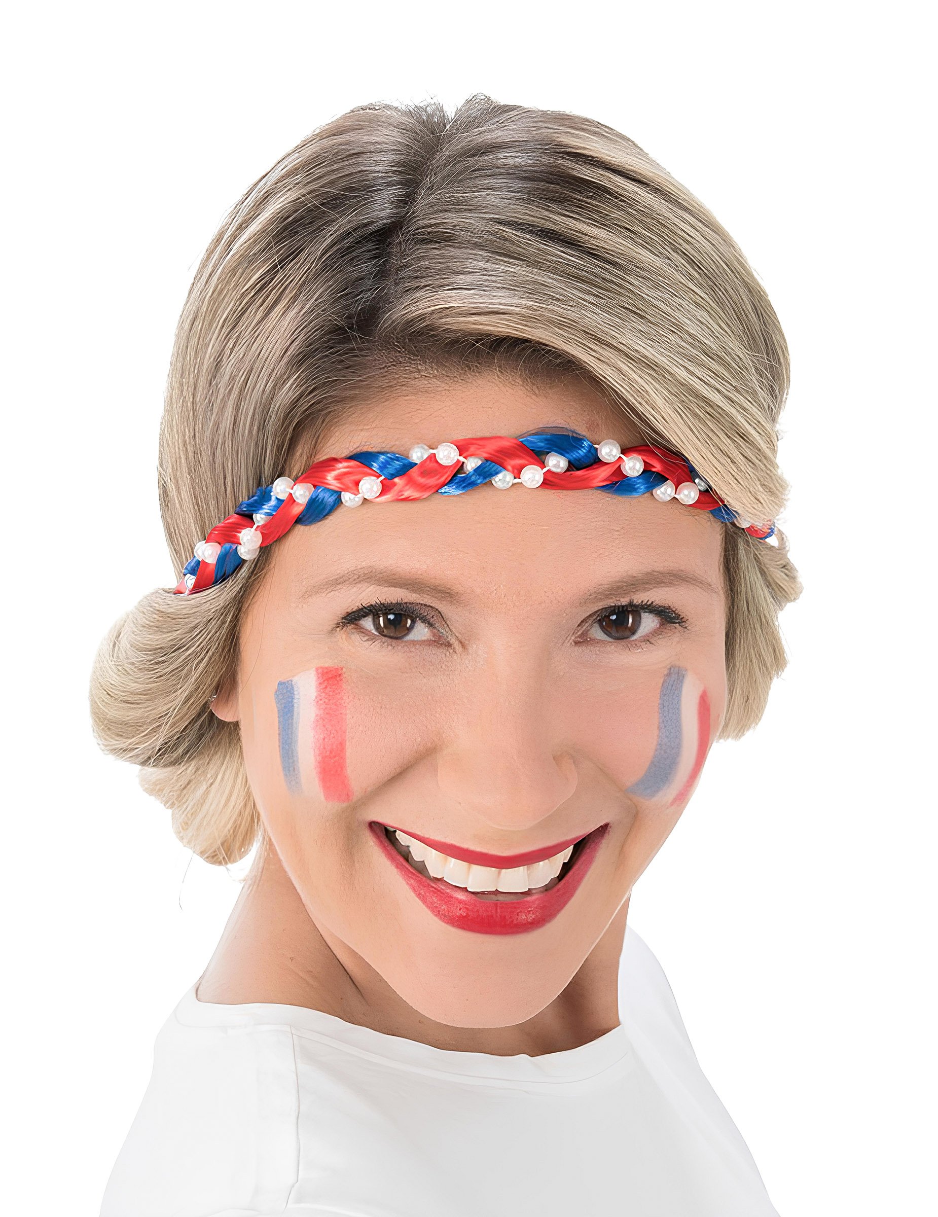 Stirnband Zopf Perlen Frankreich für Erwachsene von CHAKS