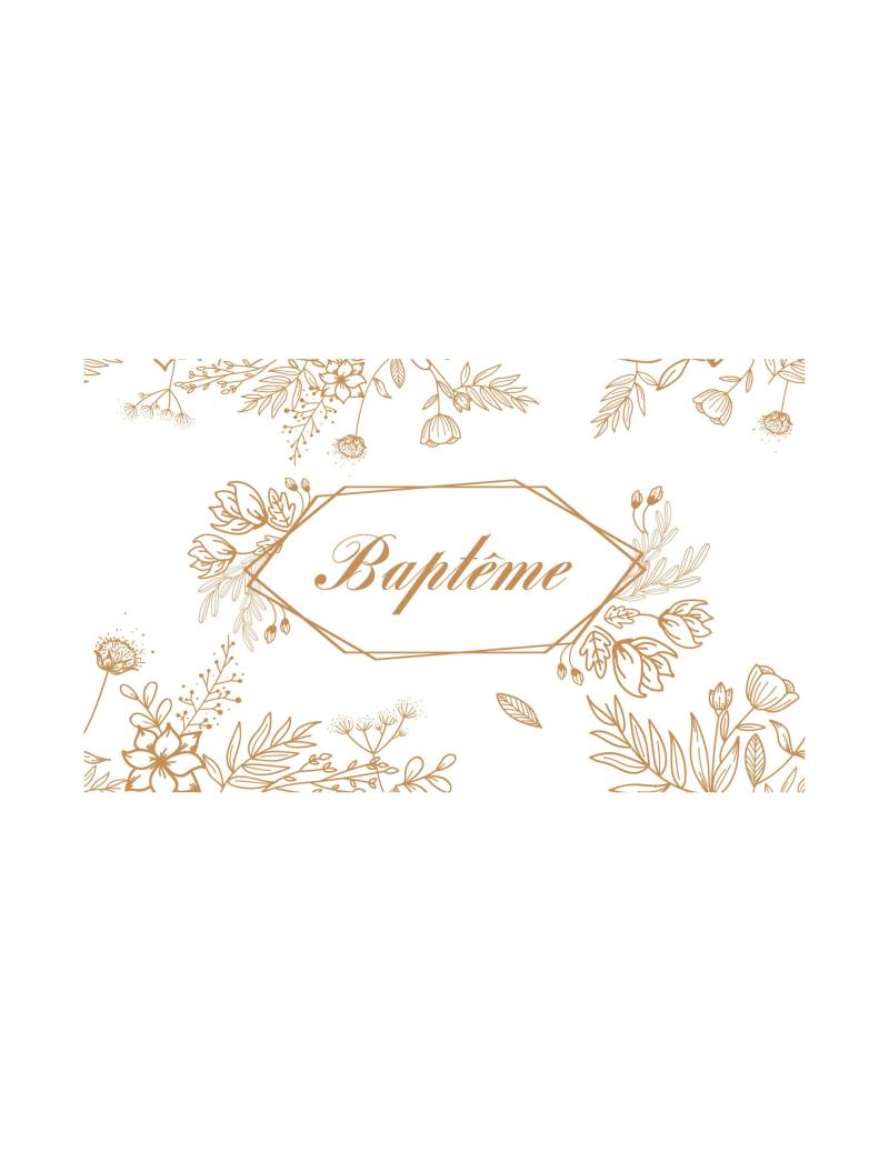 Tischläufer Blumen Gold Taufe 30 cm x 5 m Weiß und Gold Tischläufer Blumen Gold Taufe 30 cm x 5 m Weiß und Gold von CHAKS