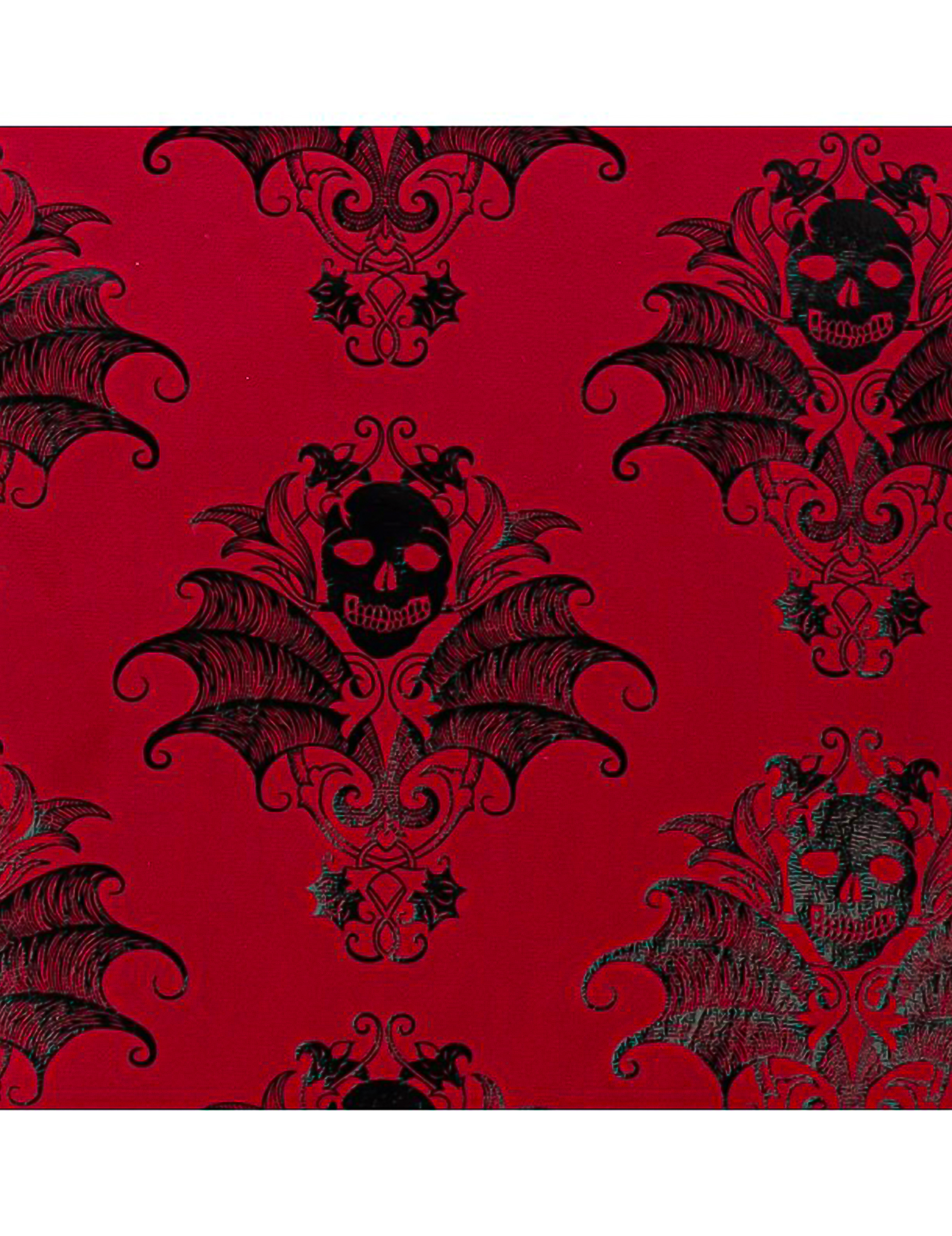 Tischläufer Samt-Optik bordeaux schwarze Barock-Totenköpfe 3m Tischläufer Samt-Optik bordeaux schwarze Barock-Totenköpfe 3m von CHAKS