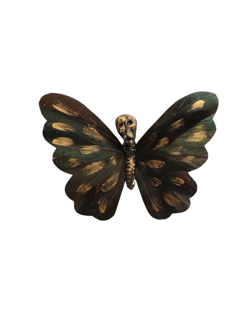 Totenkopf Schmetterling Deko mit Klammer 13,5cm Totenkopf Schmetterling Deko mit Klammer 13,5cm von CHAKS