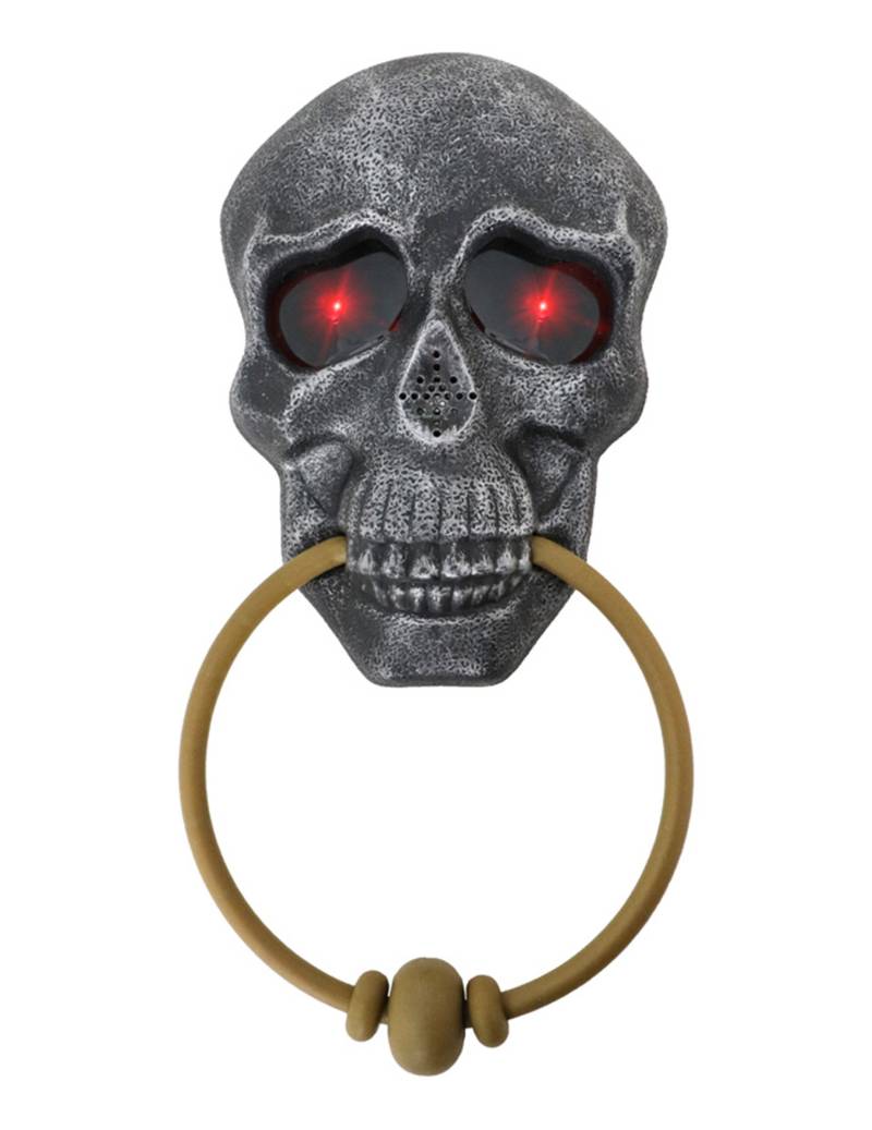Totenkopf Türklopfer mit Licht und Sound für Halloween 27cm Totenkopf Türklopfer mit Licht und Sound für Halloween 27cm von CHAKS