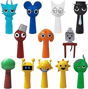CHANCCI 12 PCS Sprunki Spielzeug Figuren,Sprunki Cartoon Figuren,Bunte Spielzeugfiguren für Kinder,Sprunkis Toy,Geeignet für alle Sprunkis Games Fan Mädchen und Jungen (B-12PCS) von CHANCCI