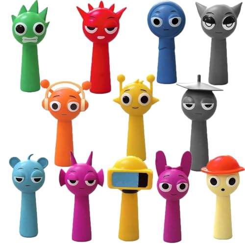 CHANCCI Sprunki-Cartoon-Figuren, 12-teiliges PVC-Action-Anime-Modell, Sprunki-Wenda-Statue, bunte Spielzeugfiguren für Kinder und Fans, Mädchen und Jungen von CHANCCI