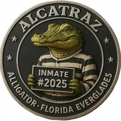 CHANGYUE Alligator Alcatraz Challenge Co-In, Alligator Alcatraz Humor Collectible Co-in-Krokodilmünzen der Vereinigten Staaten for Geschichte Fanatic CHANGYUE Alligator Alcatraz Challenge Co-In, Alligator Alcatraz Humor Collectible Co-in-Krokodilmünzen der Vereinigten Staaten for Geschichte Fanatic von CHANGYUE