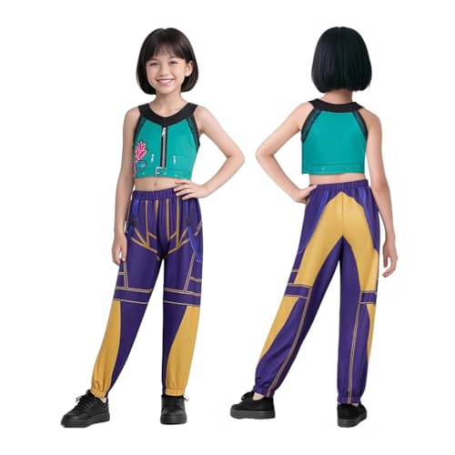 CHANGYUE Demon Hunters Rumi Kostüm, Halloween Cosplay Full Clothing-Set, Outfit Leichtes Cosplay-Kleid, endet mit mehreren Zwecken Rumi Mira Rollenspiel Uniform, Halloween Carnival Prop (140 cm Set 3) von CHANGYUE
