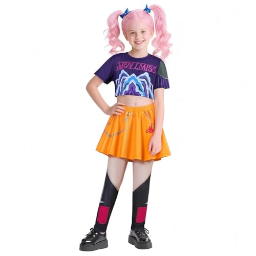 CHANGYUE Demon Hunters Rumi Kostüm, Halloween Cosplay Full Clothing-Set, Outfit Leichtes Cosplay-Kleid, endet mit mehreren Zwecken Rumi Mira Rollenspiel Uniform, Halloween Carnival Requent (110 cm Set von CHANGYUE