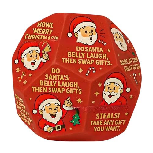 CHANGYUE Santa Swap Geschenktausch Würfelspiel, lustiges Weihnachtsmann-Würfelspiel, Geschenketausch for Weihnachtspartys und Familienabende (Rot, 1 Stück) von CHANGYUE