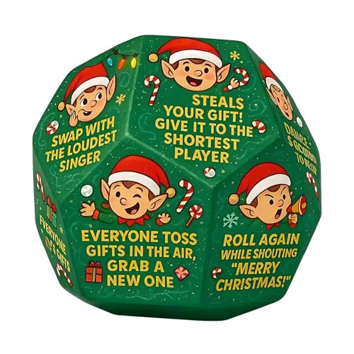 CHANGYUE Santa Swap Würfelspiel – lustiges Geschenketauschspiel mit Schneemann-Würfeln for Weihnachtsfeier und Familienabend (Grün, 1 Stück) von CHANGYUE