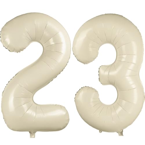 101.6 cm Weiß 23 Luftballon, Cremeweiß Zahl 23 Luftballons, Beige Große Folienzahl 32 Luftballons, Geburtstag Hochzeit Jahrestag Baby Show Party Dekoration 101.6 cm Weiß 23 Luftballon, Cremeweiß Zahl 23 Luftballons, Beige Große Folienzahl 32 Luftballons, Geburtstag Hochzeit Jahrestag Baby Show Party Dekoration von CHANGZHONG