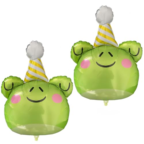 2 Stück Frosch Ballons Froschkopf Luftballon Tier Geburtstag Ballon Happy Birthday Deko Folienballon für Kinder Geburtstag Junge Mädchen Party Deko 2 Stück Frosch Ballons Froschkopf Luftballon Tier Geburtstag Ballon Happy Birthday Deko Folienballon für Kinder Geburtstag Junge Mädchen Party Deko von CHANGZHONG