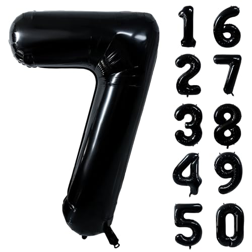 40 Zoll 0 to 9 in Schwarz Nummer Folienballon Helium Zahlenballon Luftballon Riesenzahl Party Hochzeit Kindergeburtstag Geburtstag Nummer 7 von CHANGZHONG