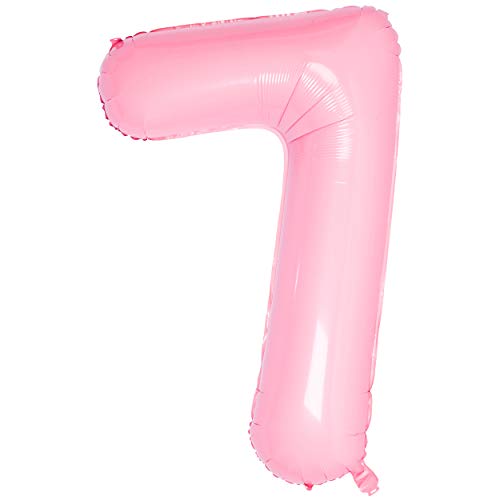 40 Zoll 0 to 9 in Tiffany Rosa Nummer Folienballon Helium Zahlenballon Luftballon Riesenzahl Party Hochzeit Kindergeburtstag Geburtstag Number 7 von CHANGZHONG